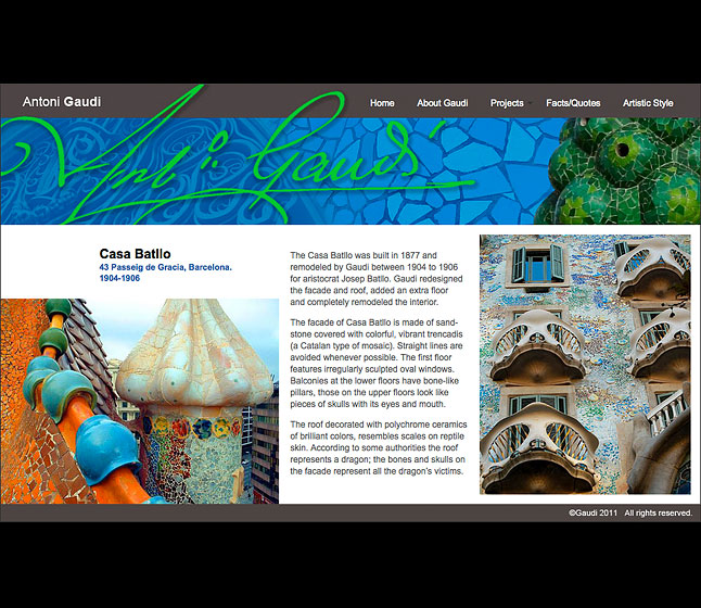 Antoni Gaudi Website