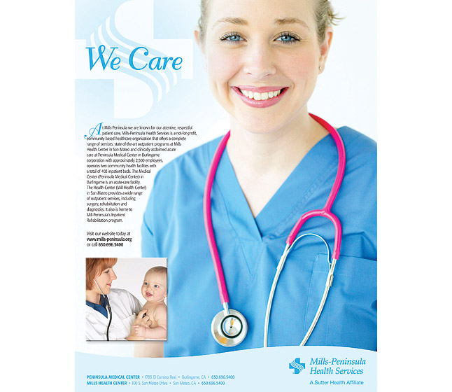 Mills-Peninsula Health Services we care ad